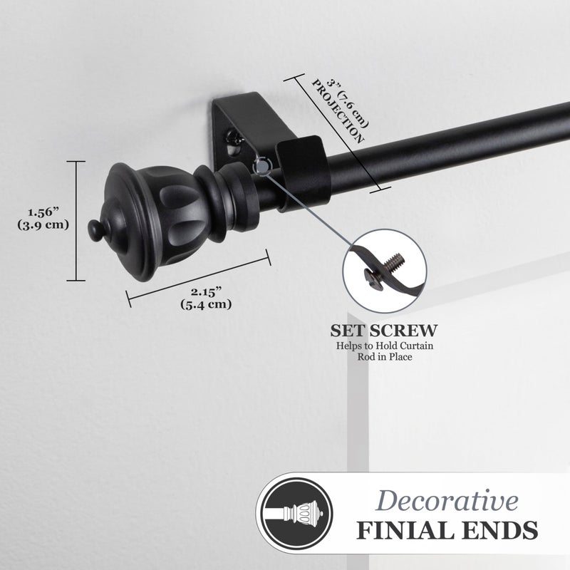 KENNEY+KN71669+Kiera+Curtain+Rod%2c+28%22-48%22%2c+Black - Image 4