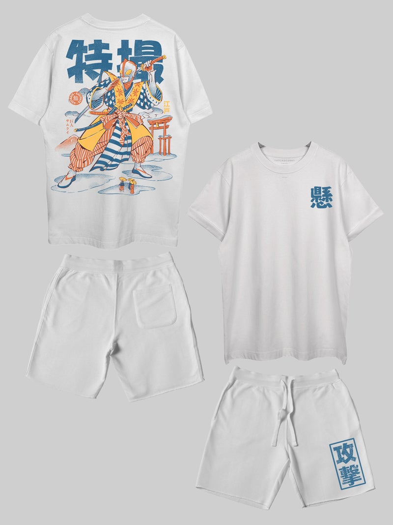 THREADCURRY Tokusatsu Samurai Printed Co-ord Set for Men & Women - Image 1
