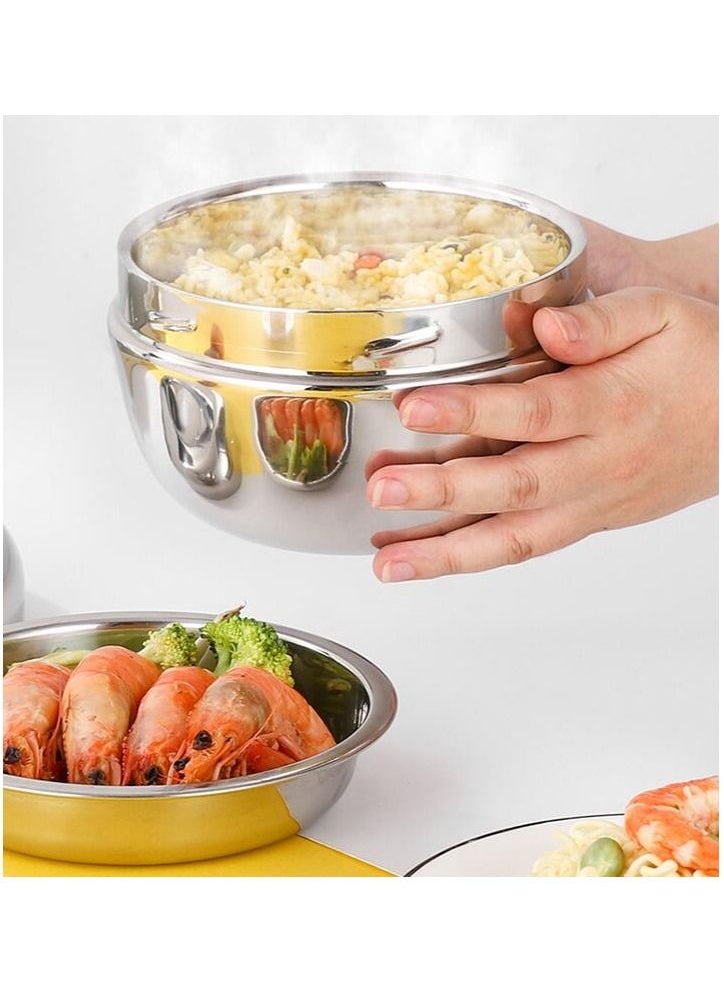 DUNISO - 1000ml Solid Color Stainless Steel Apple Shape Lunch Box With Handle For School Office - Image 1