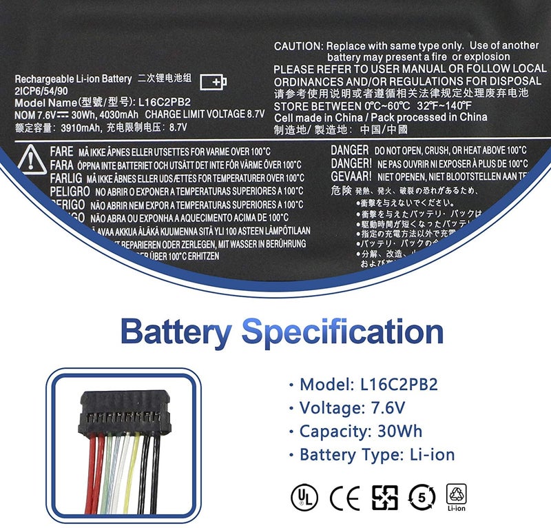 Wistar L16L2PB1 Laptop Battery for Lenovo IdeaPad 320 15“ Series : IdeaPad 320-15ABR/ 320-15AST/ 320-15IAP/ 320-15IKB/ 320-15ISK Battery - Image 2