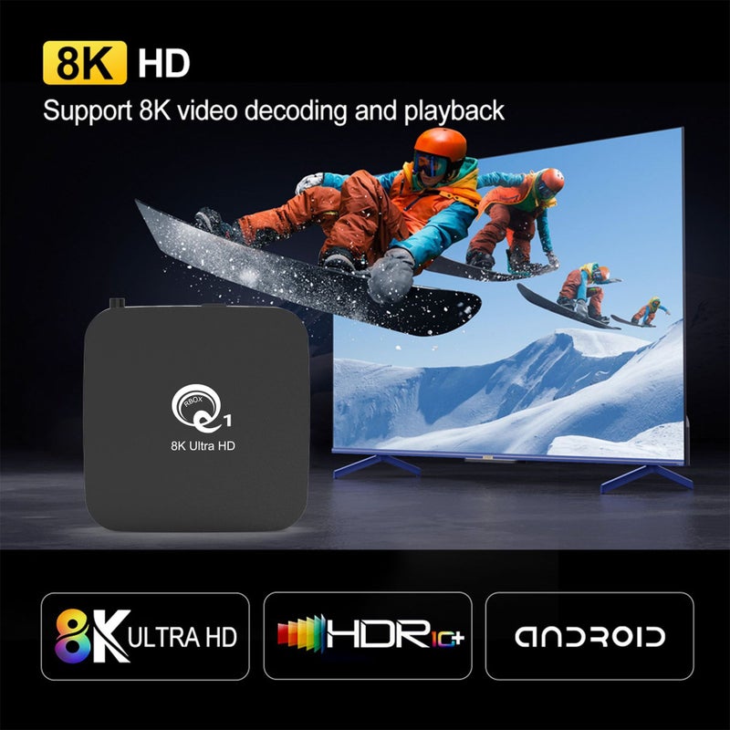 صندوق تلفزيون 4K بنظام أندرويد، مشغل وسائط شبكي، TV BOX - Image 1