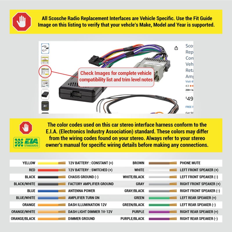 Scosche GM2K-WP Factory Stereo Replacement Interface Adapter, Compatible with Select 2000-13 GM Vehicles, Car Radio Wiring Harness, Retains Steering Wheel Controls & OEM Amplifier - See Fit Guide - Image 2