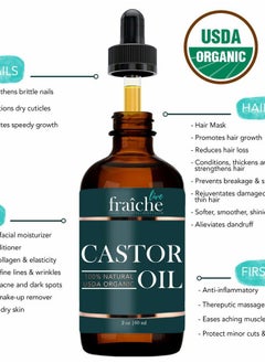 Live Fraiche Organic Castor Oil (2oz) + FREE Lash Mascara Kit - USDA Approved Pure Cold Pressed Natural Hair & Eyebrow Growth Treatment - Live Fraiche  - Image 2