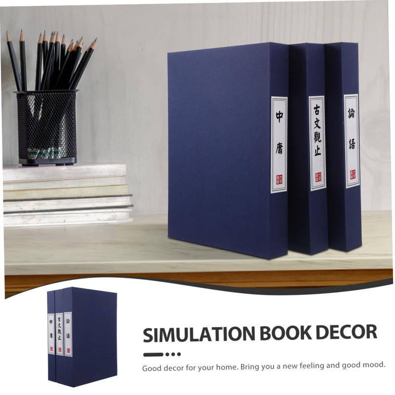 Faux Antique Book Decor Set of 3 Vintage Simulation Books for Home Decoration and Photography Props Lightweight - Image 4
