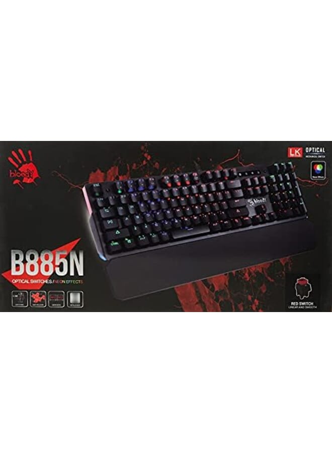 B885N Red Blue Switch Light Strike Optical Technology Rgb Mechanical Gaming Keyboard Long Lasting Typing Sound Dual Programmable Keys Neon Glare Metallic Body Windows 7 8 8.1 10 Or Later - Image 4