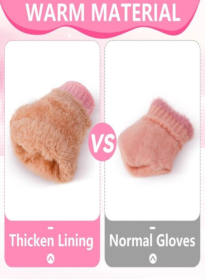 FENELY Winter Gloves for Boys Girls - Kids Warm Knit Thermal Cable Knitted Gloves Black Wool Fleece Lined Mittens for Cold Weather - Image 4