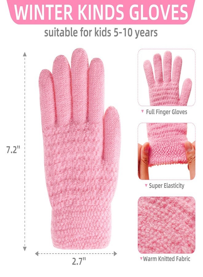 FENELY Winter Gloves for Boys Girls - Kids Warm Knit Thermal Cable Knitted Gloves Black Wool Fleece Lined Mittens for Cold Weather - Image 2