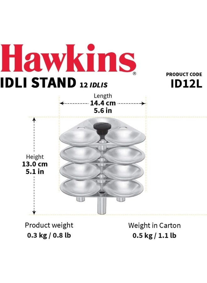 Hawkins 12 Piece,Aluminium Idli Stand For 5 Liters Pressure Cooker  - Image 3