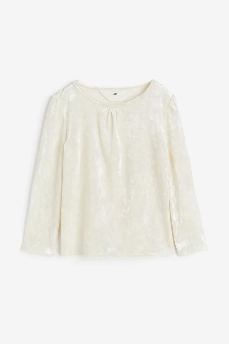 اتش اند ام بلوزة بأكمام طويلة من الفيلور