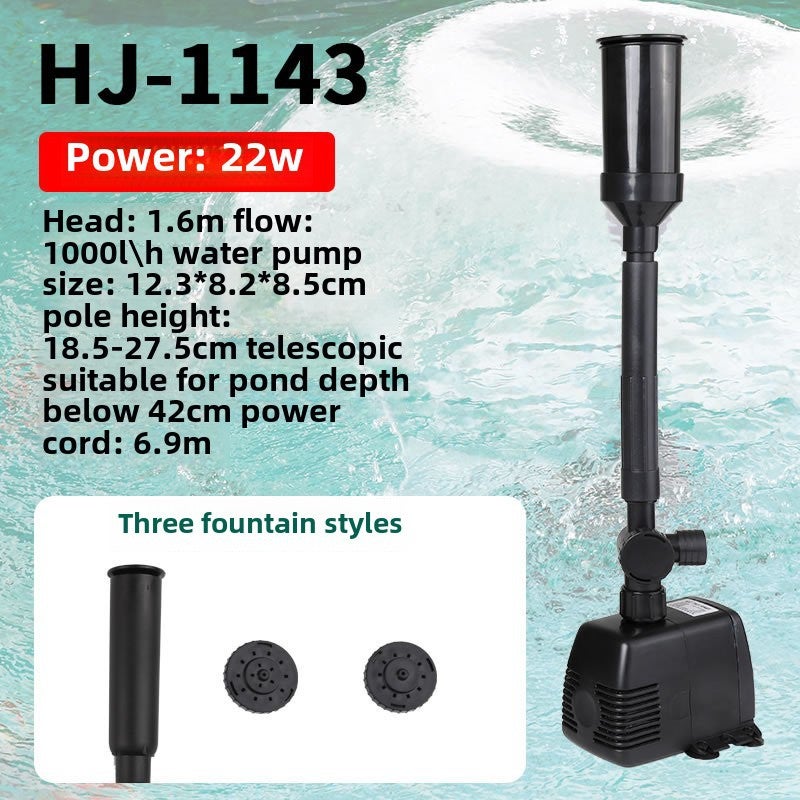 Generic Submersible Pond Pump with Fountain Heads for Garden HJ-1143 22W (GB) 