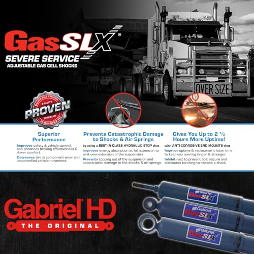 Gabriel 89408 GasSLX Adjustable HD Front Shocks Fits Peterbilt 320 357 365 367 377 379 385 387 520 567 579 Kenworth T880 W900  Tractor Class 78 OEM 680261 - Image 4
