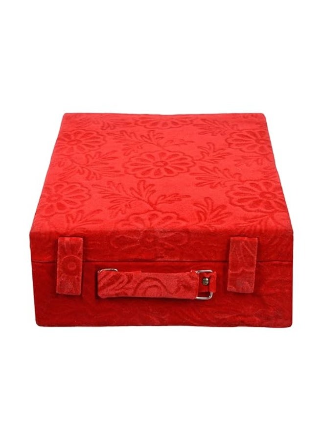 Kuber Industries Wooden Bangle Box For Woman|4 Rod Bangle Storage Box Organizer|Solid Lid & Handle|MAROON - Image 2