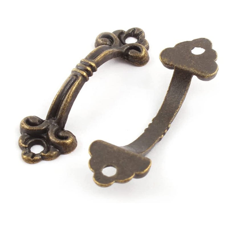 bnafes 12Pcs Small Brass Decorative Jewelry Box Chest Drawer Cabinet Knob Pull Handle - Image 3