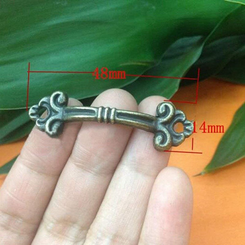 bnafes 12Pcs Small Brass Decorative Jewelry Box Chest Drawer Cabinet Knob Pull Handle - Image 2