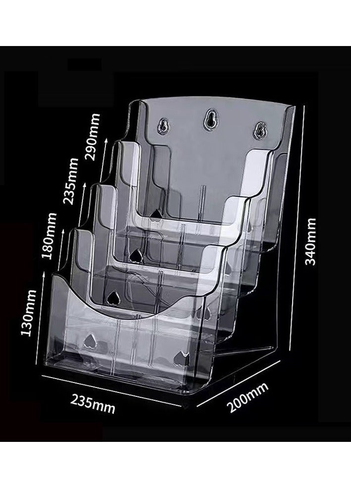 4 طبقة عرض مجلة حامل ، شفافة 235x173x325mm  - Image 2