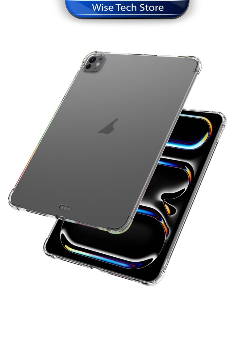 Wtech Apple iPad Pro 11 5G 2025 (M5) 11 inch Soft TPU Transparent Back Corners Bumper Protective Anti-Scratch Shock Proof Case Cover - Clear - Image 5