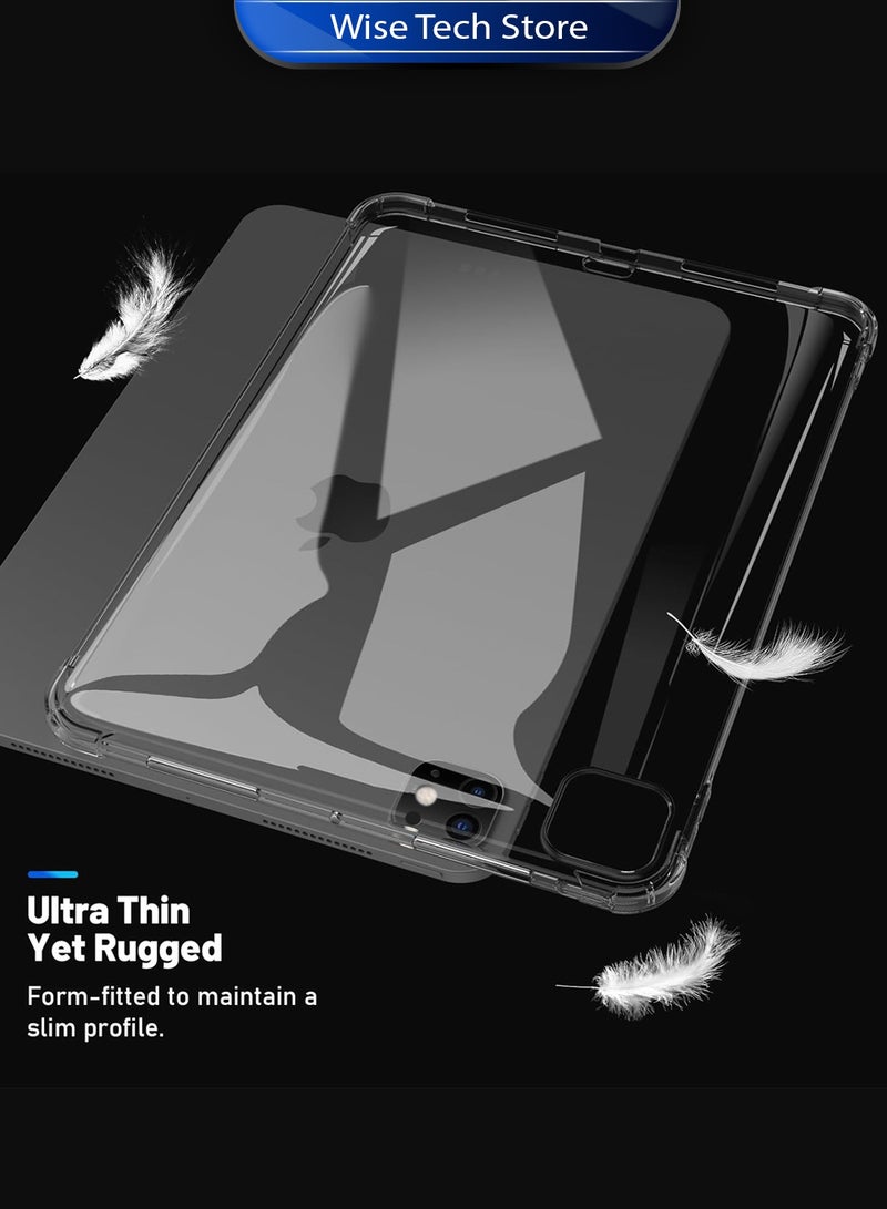 Wtech Apple iPad Pro 11 5G 2025 (M5) 11 inch Soft TPU Transparent Back Corners Bumper Protective Anti-Scratch Shock Proof Case Cover - Clear - Image 2