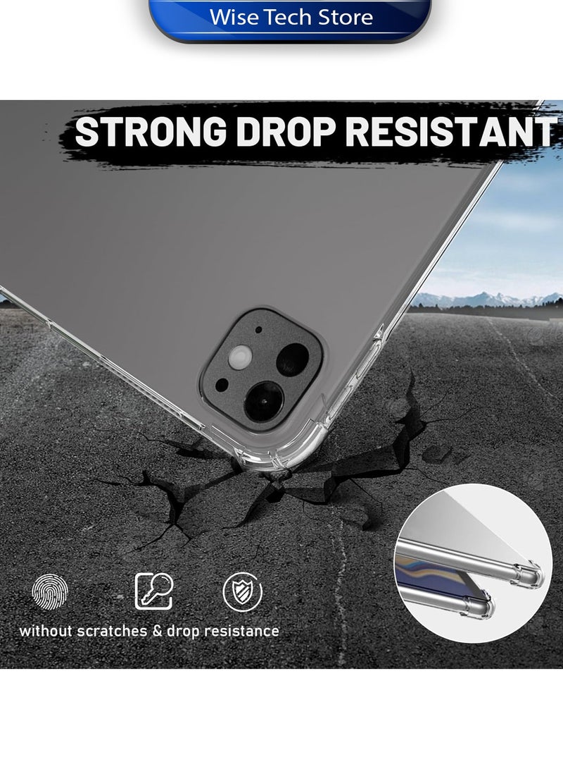 Wtech Apple iPad Pro 11 5G 2025 (M5) 11 inch Soft TPU Transparent Back Corners Bumper Protective Anti-Scratch Shock Proof Case Cover - Clear - Image 4