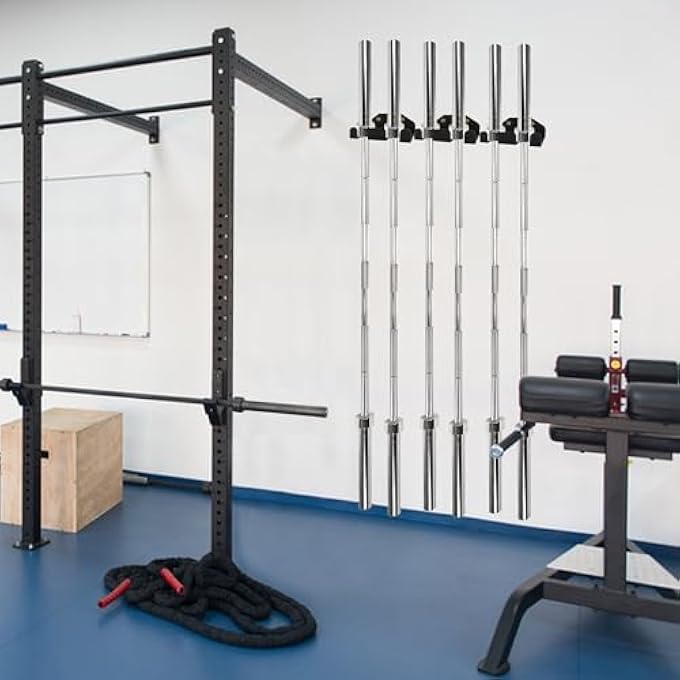 rayihni Barbell Storage, Double Fitness Barbell Vertical Hanging Rack Wall Mount Barbell Holder,Store 2 Olympic Bars,Strong And Durable - Image 5