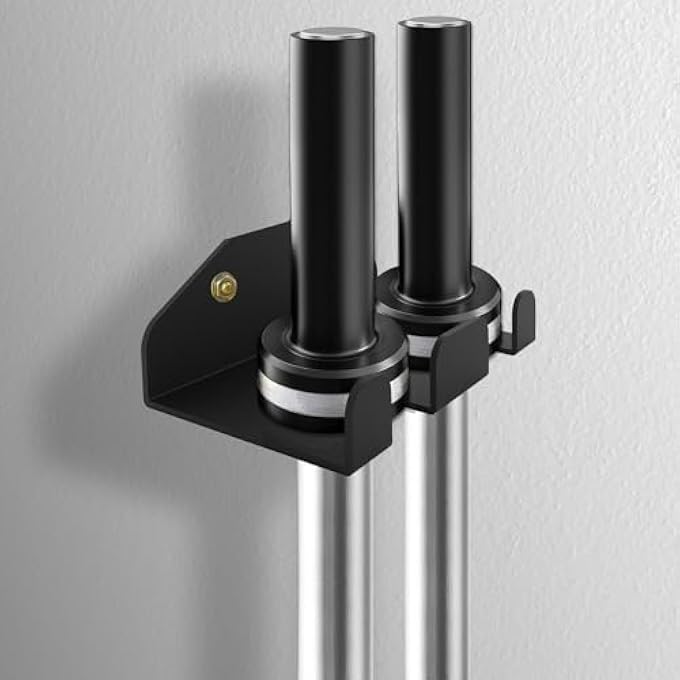 rayihni Barbell Storage, Double Fitness Barbell Vertical Hanging Rack Wall Mount Barbell Holder,Store 2 Olympic Bars,Strong And Durable - Image 4