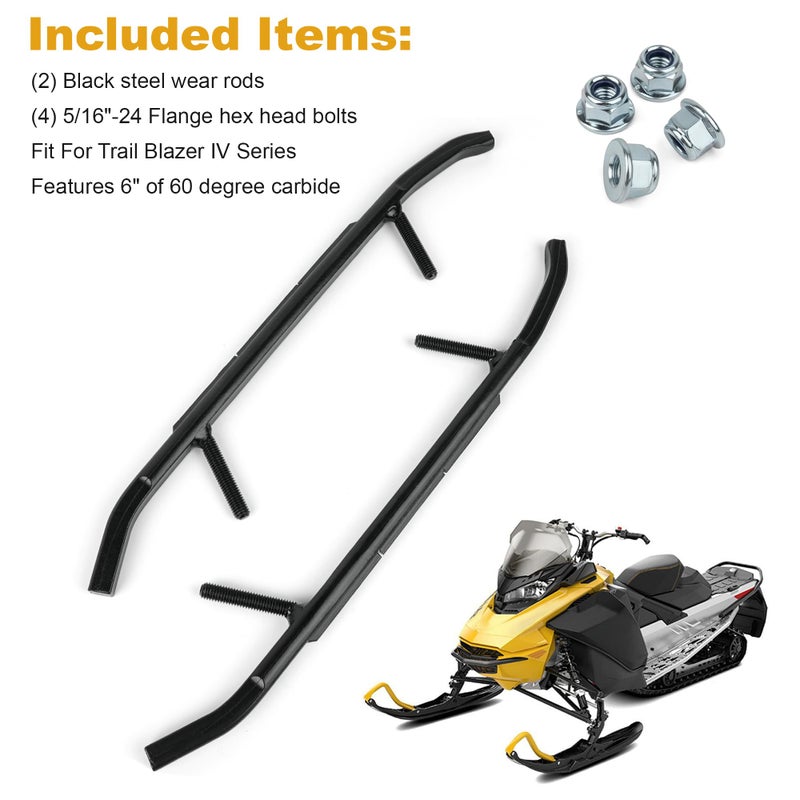 Jetuplusllc 6" Carbides Compatible With Ski-Doo Fits 2006-2022 models w/Pilot 5.7, 6.9 or X Skis - Image 5
