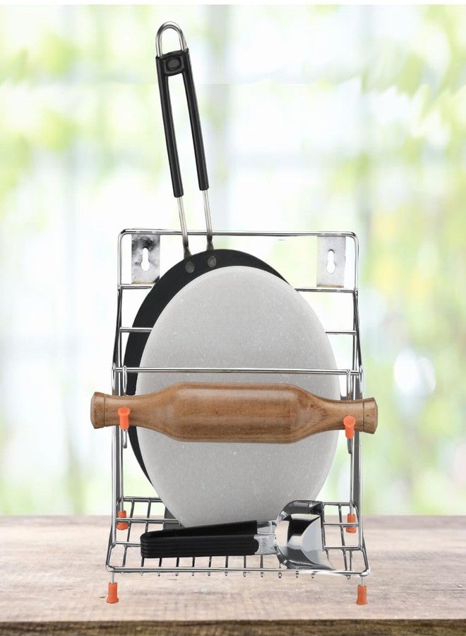 STANDIFY® Tawa Holder Stainless Steel Stand for Home & Kitchen Durable, Stable, Anti-Slip Stand for Indoor. - Image 3