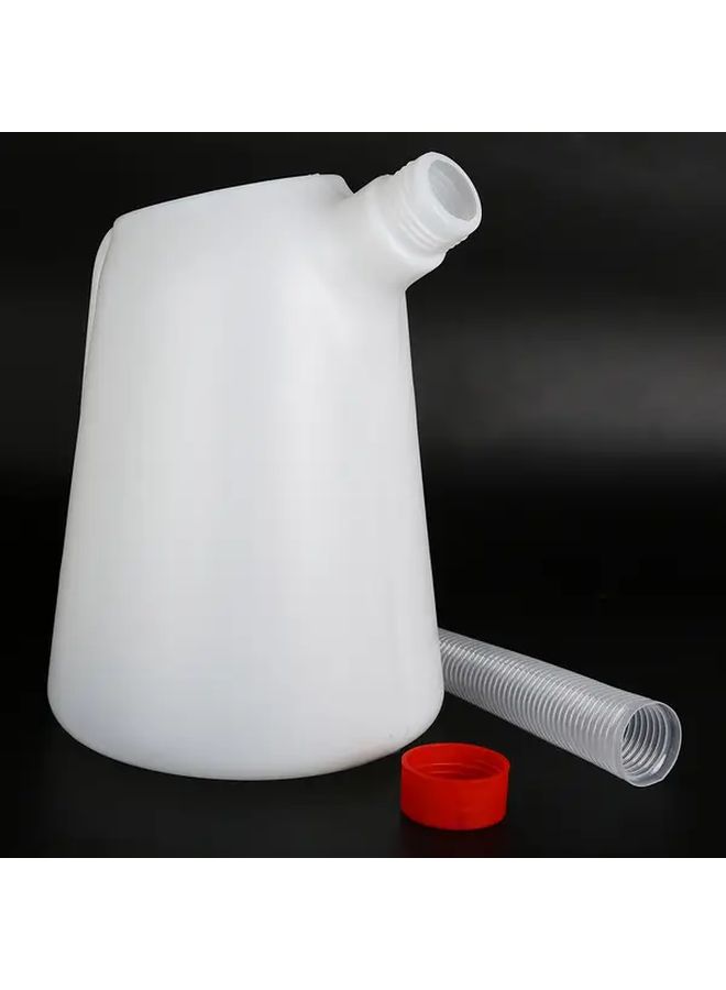 Plastic Oil Can With Extended Spout and Scale 5 Liters Easy Pouring Clear Design For All Liquids White Red - Image 5