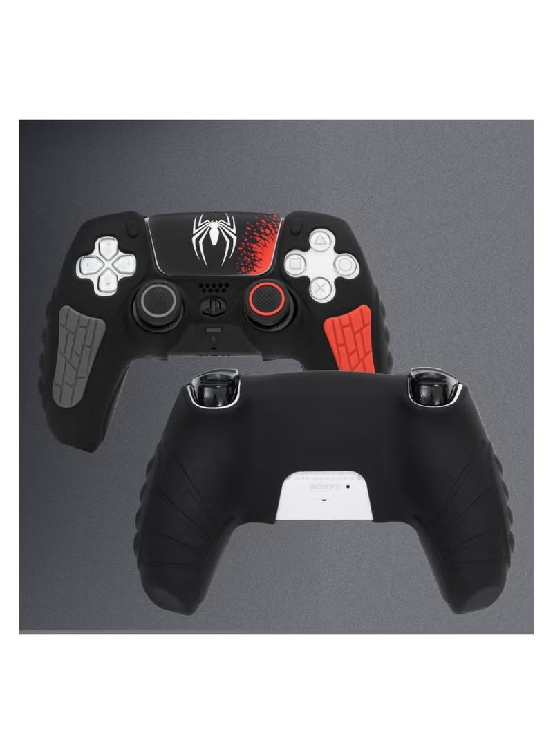 PlayStation 5 Controller Cover Case, Anti-Slip Silicone Cover Skin Compatible with PS5 Dual Sense Controller with Thumb Grip Caps, Joystick Protectors and Cover Wrap Sticker - Black - Image 4