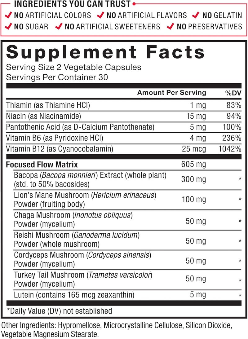 Force Factor Forebrain Focus Brain Booster Brain Supplement to Boost Clarity  Concentration Improve Memory  Increase Productivity Nootropic Brain Support Supplement 180 Capsules Black - Image 5