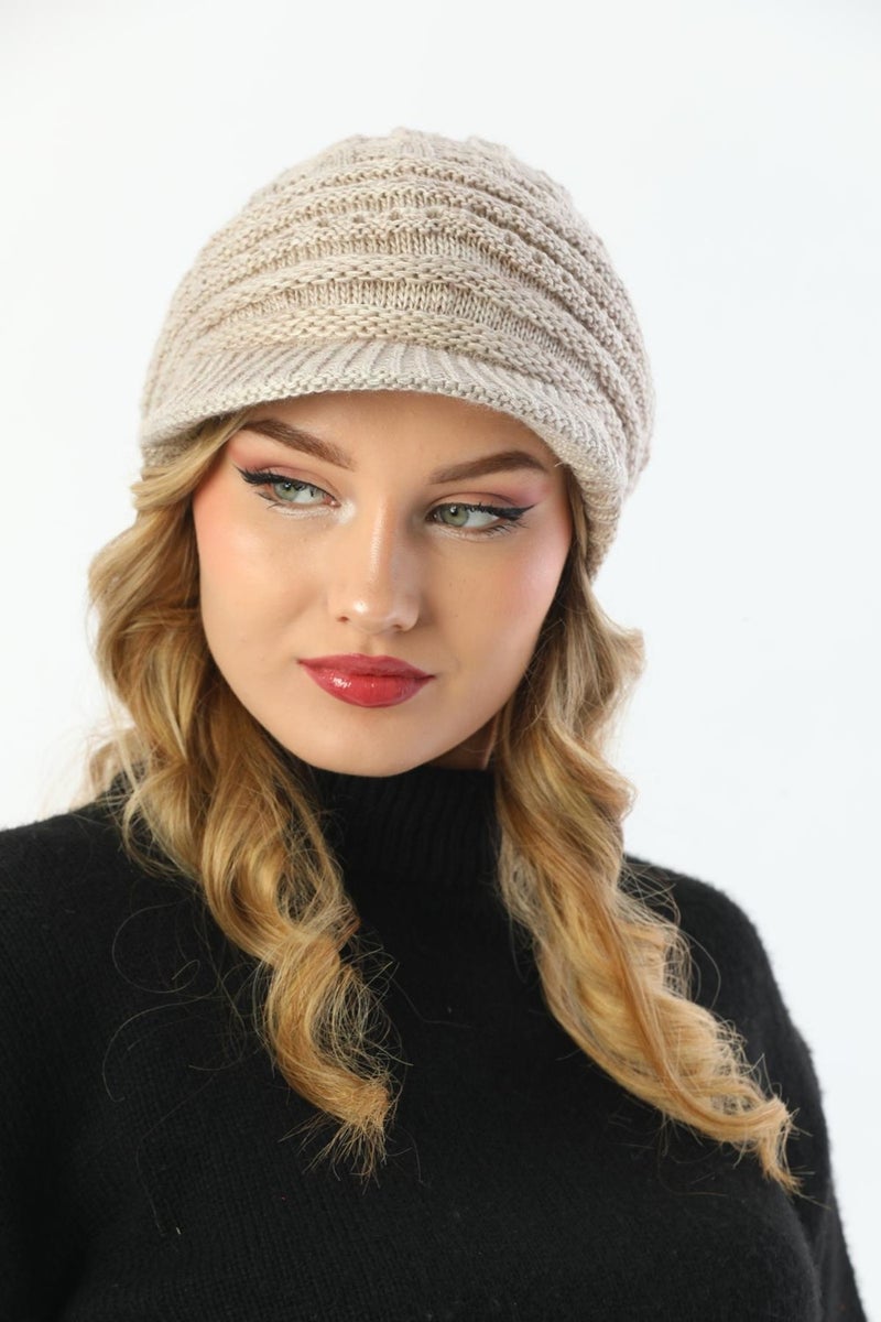 Elif Iç Giyim Elif Underwear Peaked Double Layer Knitted Knitted Beret  - Image 3