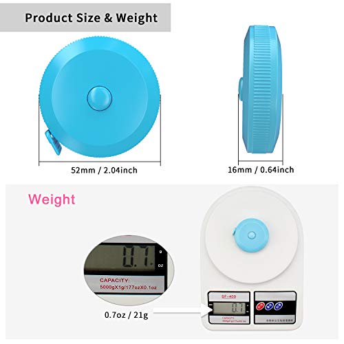 DiCUNO 60-Inch 1.5 Meter Soft and Retractable Tape Body Tailor Sewing Craft Cloth Dieting Measuring Tape (3 Pcs of Sky-Blue) - Image 2