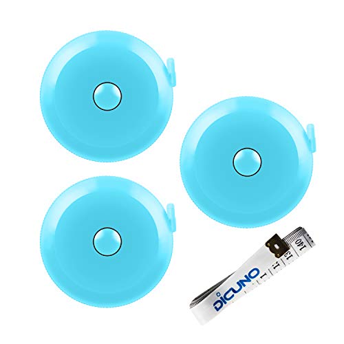 DiCUNO 60-Inch 1.5 Meter Soft and Retractable Tape Body Tailor Sewing Craft Cloth Dieting Measuring Tape (3 Pcs of Sky-Blue) - Image 1
