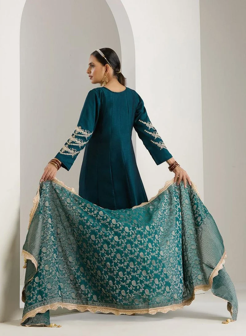 Ishin  Women Green Polyester Chinon Dress for Women | Best Price UAE