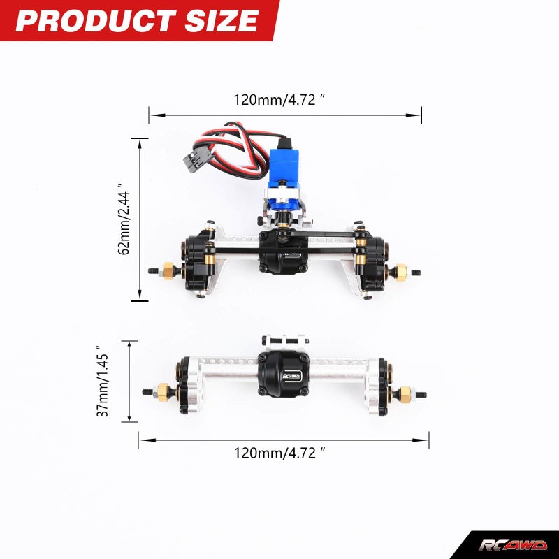 Generic RCAWD Full Metal Front Rear Differential Locker Portal Axles Assemblies for Traxxas TRX-4M 1/18 4WD Hops Up Upgrade Parts(Silver)  - Image 2