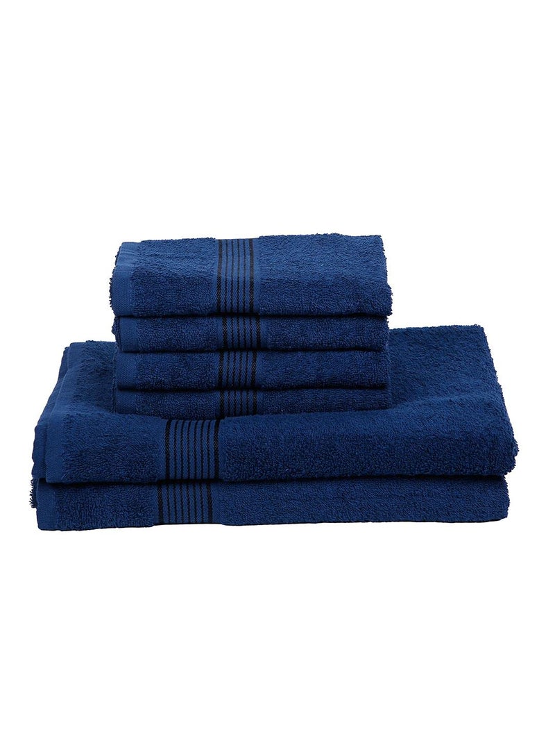 KOPA by Bianca [6pc Quick Dry 100% Cotton Soft Terry Towel -2pc Bath, 4pc Hand (d'ross) - Super Absorbent, Lightweight, Odour Free - for Men, Women, Kids Solid-Navy/Blue - Image 3