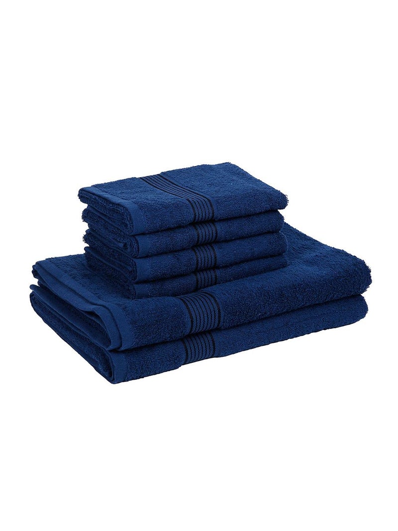KOPA by Bianca [6pc Quick Dry 100% Cotton Soft Terry Towel -2pc Bath, 4pc Hand (d'ross) - Super Absorbent, Lightweight, Odour Free - for Men, Women, Kids Solid-Navy/Blue - Image 4