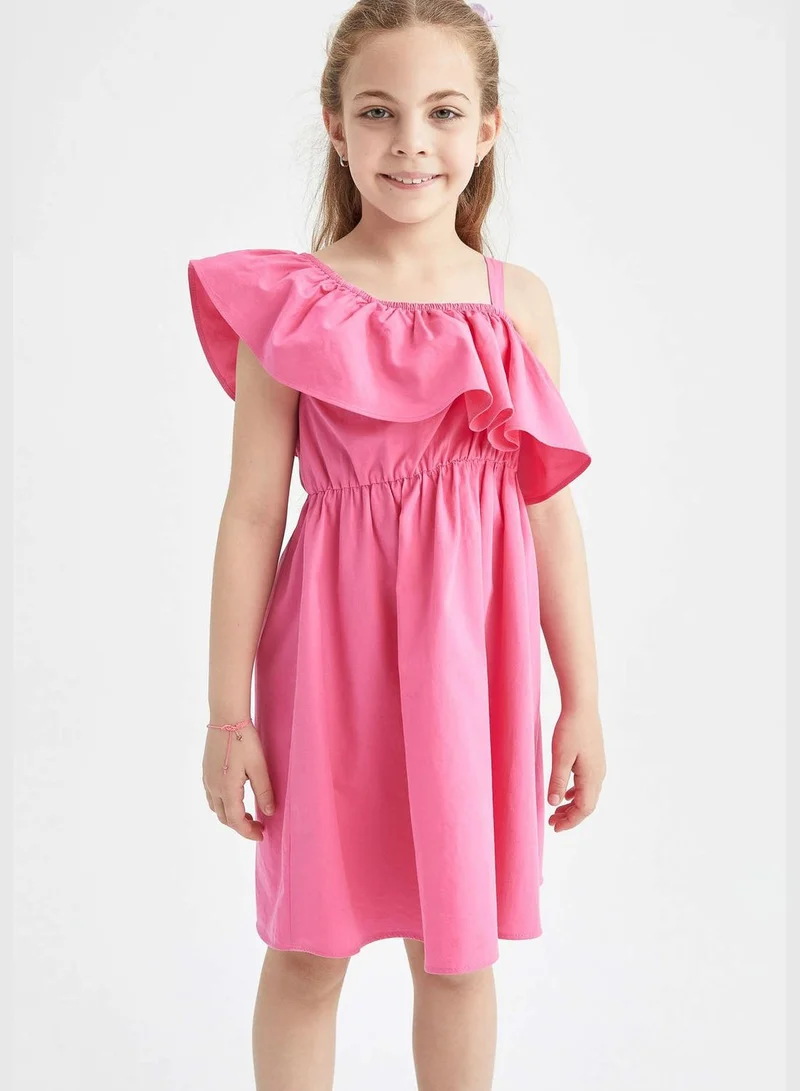 ديفاكتو فستان كشكش بكتف واحد