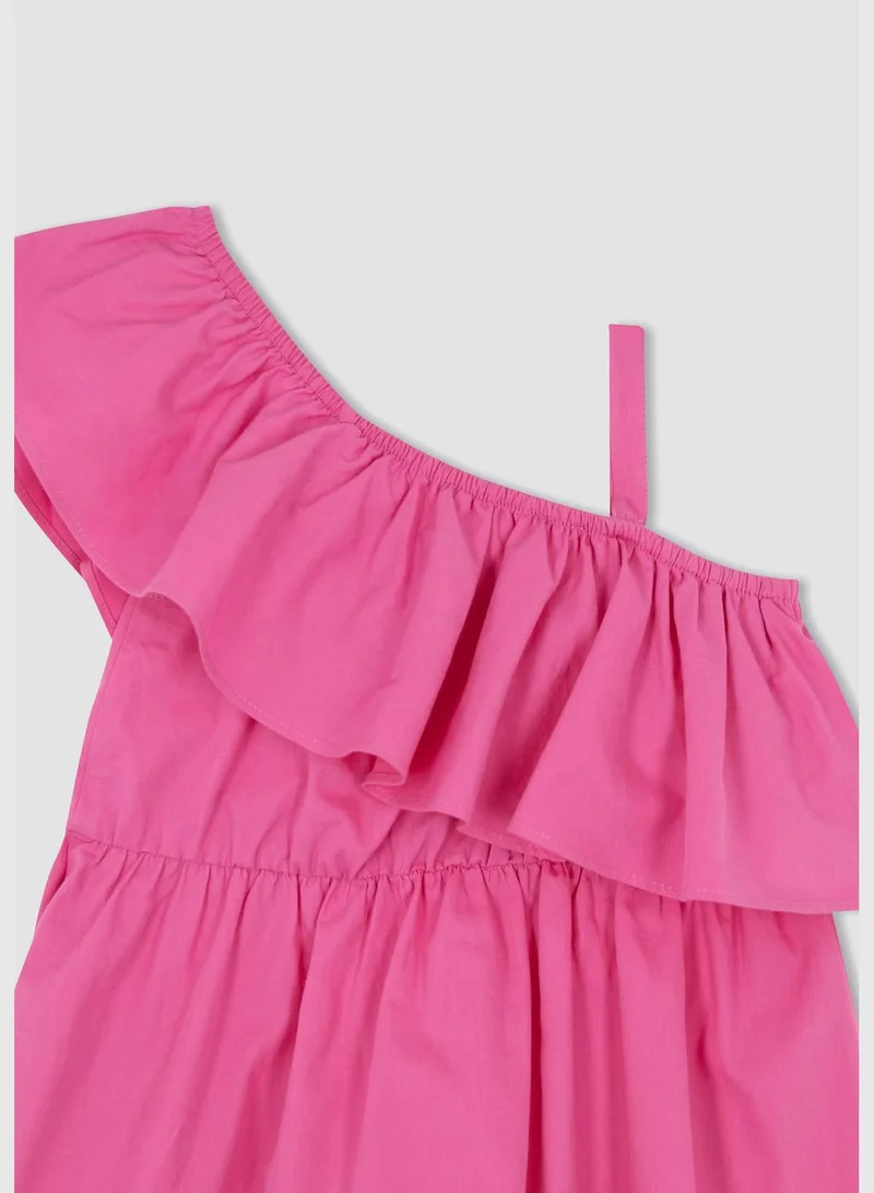 ديفاكتو فستان كشكش بكتف واحد