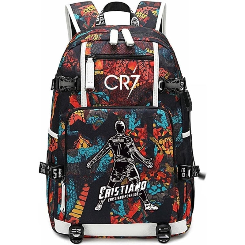 C Ronaldo Backpack Sports Sackpack Bag for Women, Men, Girls, Boys Fashionable Multi-Compartment Design Lightweight Polyester Adjustable Straps 30x40x15 cm - Image 5