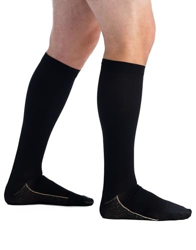 EvoNation Mens Knee High 2030 mmHg Graduated Compression Copper Socks Firm Pressure Compression Support Stockings - Image 2