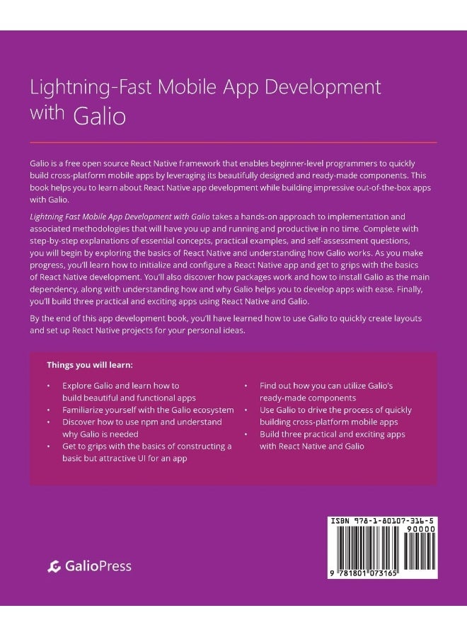 Lightning-Fast Mobile App Development with Galio: Build stylish cross-platform mobile apps with Galio and React Native - Image 2