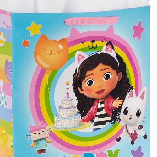 Hallmark Gabby's Dollhouse 15" Extra Large Birthday Gift Bag with Tissue Paper (Blue and Pink Rainbow) for Kids, Grandchildren, Friends - Image 5
