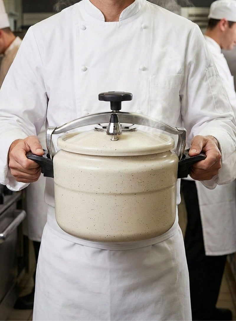 Premium Granite-Coated Aluminum Pressure Cooker, 11L Capacity - Non-Stick Large Banquet Cooking Pot with Advanced Safety System - Pearl White - Image 4