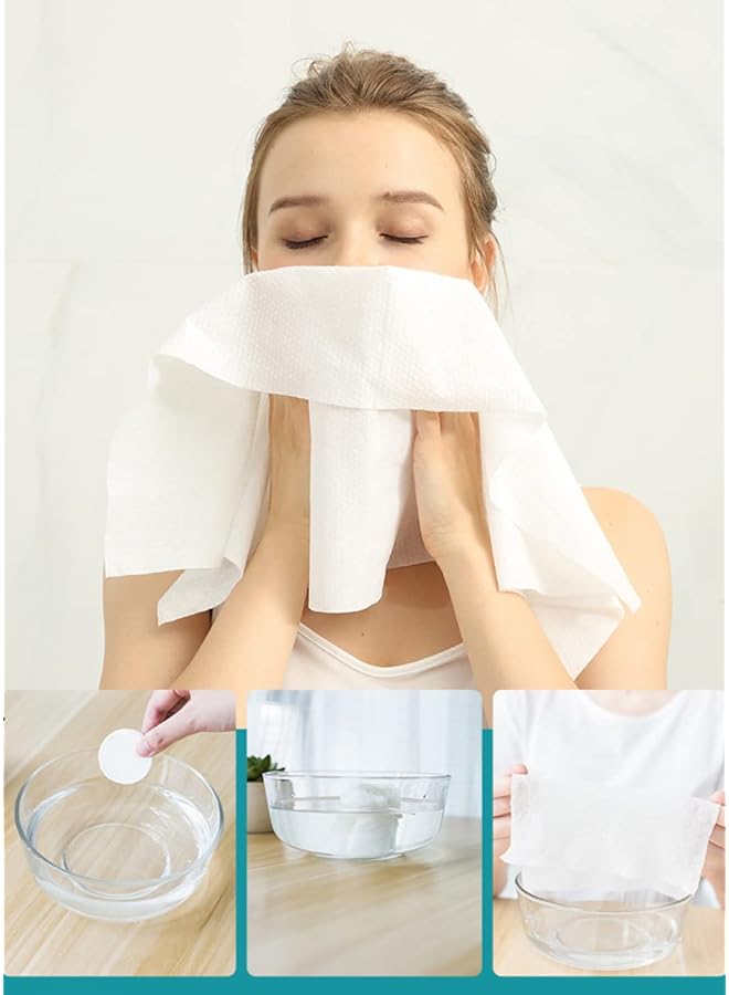 Goodern 20 Pcs Mini Compressed Towel Disposable Face Compressed Towels Portable Disposable Facial Towels Soft Compressed Face Washcloth Hand Wipe in Individual Package for Travel Home Camping - Image 3