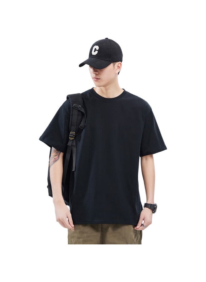 GENIOLAMODE Men'S Short Sleeve T-Shirt, Pure Cotton Heavyweight Comfortable Breathable Men'S Five-Point Sleeve Casual All-Match Solid Color Top - Image 3