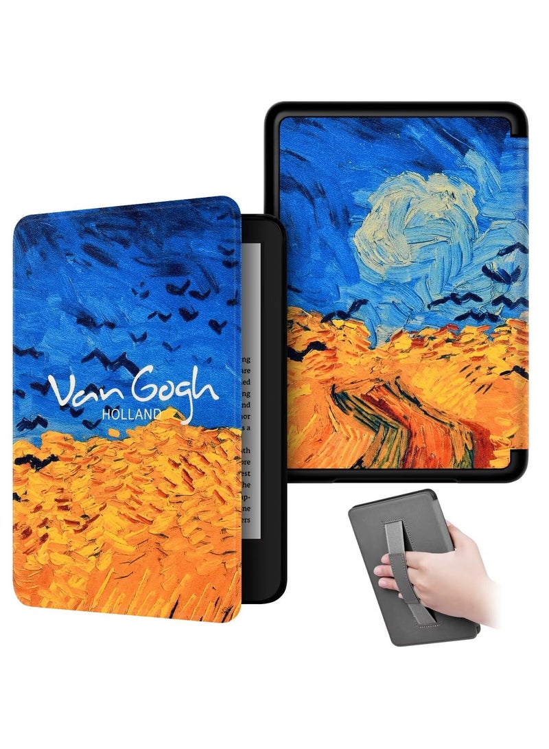SYOSI Case for Kindle Paperwhite 6.8" (11th Generation, 2021 Release), Leather Stand Cover with Auto Sleep Wake Hand-Strap Card-Slot, Golden Wheat  - Image 1