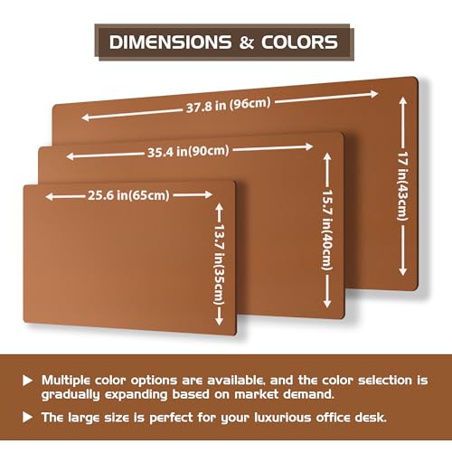 Aothia Double-Sided Desk Pad, Leather Desk Mat, Eco Cork Desk Pad Protector, Large Mouse Pad for Desk, Waterproof Desk Blotter Pad, Writing Pad for Office/Home(23.6""x13.7"",Brown), Brown+cork - Image 4