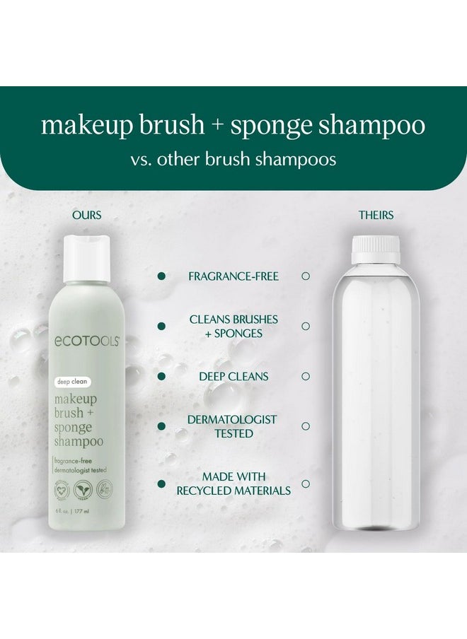 Ecotools EcoTools Cleanser Shampoo for Makeup Brush/Sponge/Puffs, Remove Makeup & Impurities, Fragrance-Free, No Harsh Chemicals, Vegan & Cruelty-Free, 6 fl.oz./177 ml, 1 Count  - Image 3