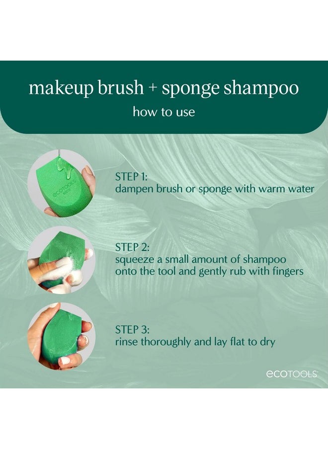 Ecotools EcoTools Cleanser Shampoo for Makeup Brush/Sponge/Puffs, Remove Makeup & Impurities, Fragrance-Free, No Harsh Chemicals, Vegan & Cruelty-Free, 6 fl.oz./177 ml, 1 Count  - Image 4