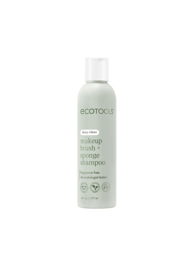 Ecotools EcoTools Cleanser Shampoo for Makeup Brush/Sponge/Puffs, Remove Makeup & Impurities, Fragrance-Free, No Harsh Chemicals, Vegan & Cruelty-Free, 6 fl.oz./177 ml, 1 Count  - Image 1